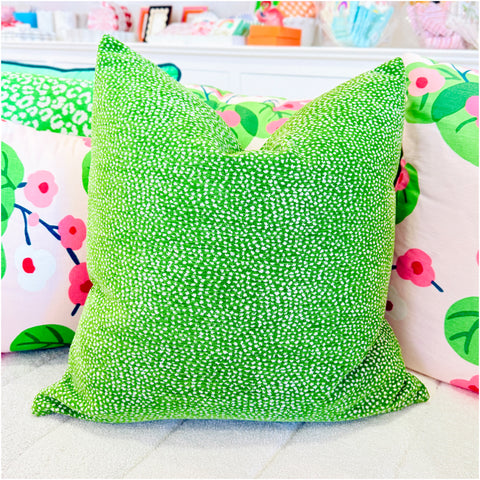 Handmade 22” Green Velvet Pillow (insert included)