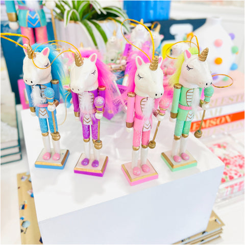 6” Happy Unicorn Nutcracker Ornaments