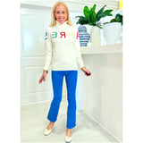 Ivory Candy Lettered Apres Sweater