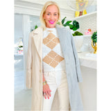 Ivory Camel & Grey Full Length Arabella Jacket