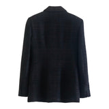 Black Tweed Willa Jacket with Green Satin Lining Contrast