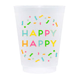 (Set of 10) Reusable Shatterproof Frosted Cups