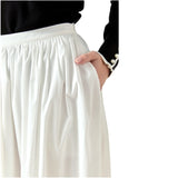 White Cotton Rosa Maxi Skirt w/ Pockets