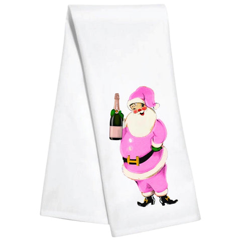 Holiday Champagne Santa, Pagoda & Champagne Nutcracker Guest or Kitchen Towels