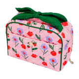 Bow Handle Cherry Cosmetic Bag