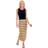 Tan & Black Knit Pilson Skirt & Top (sold separately)