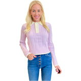 Lilac & Off White Collared Dalton Sweater