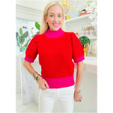 Pink & Red Knit Wendy Sweater