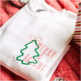 Embroidered Merry & Bright Holiday Sweatshirt