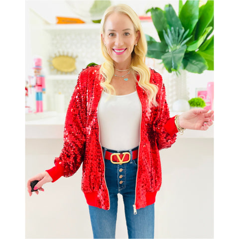 Pink & Red Sparkly Jolly Jacket