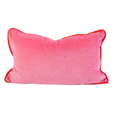 Pink & Cherry Luxe Silk Velvet Lumbar Pillow