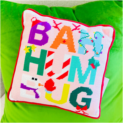 Needlepoint “Bah-Hum-Bug” Pillow