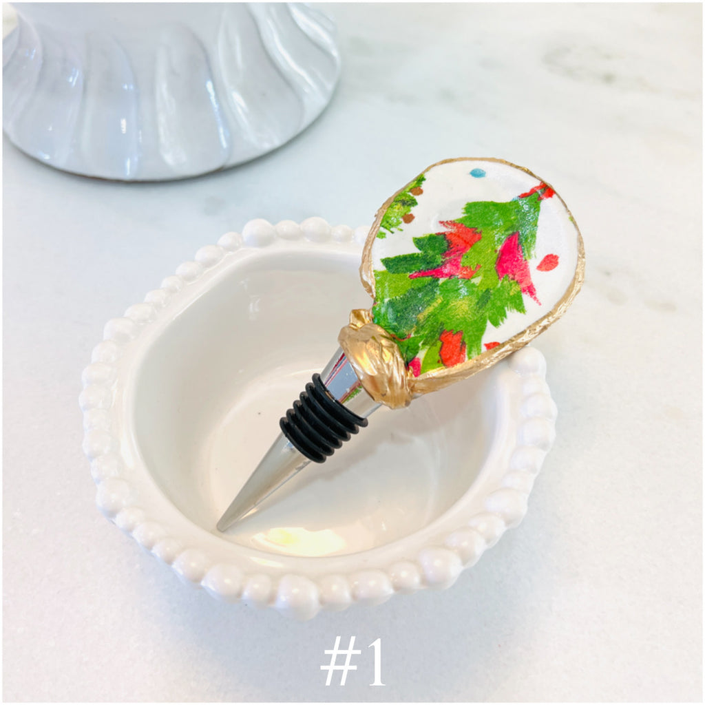 (21 Styles) Hand Painted SC Oyster Shell Wine Stoppers - James Ascher
