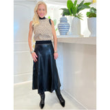 Black Butter Soft Leather Bitsy Skirt