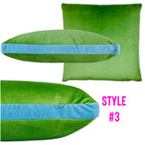 22” Handmade Silk Velvet Color Block Pillows