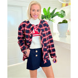 Navy & Red Boucle Tweed Soraya Jacket & Skirt (sold separately)