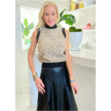 Black Butter Soft Leather Bitsy Skirt