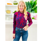 Velvet Ruffle Neck Mikala Top