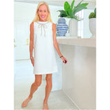 Off White Textured Bow Embellished Healy Dress