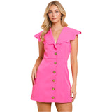 Pink Scalloped Lapel Trixie Dress