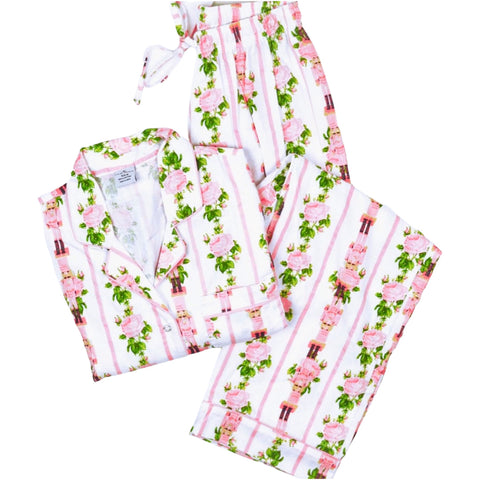 Pink Nutcracker Floral Holiday Pajamas