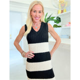 Black & Ivory Wool Blend Dasha Dress