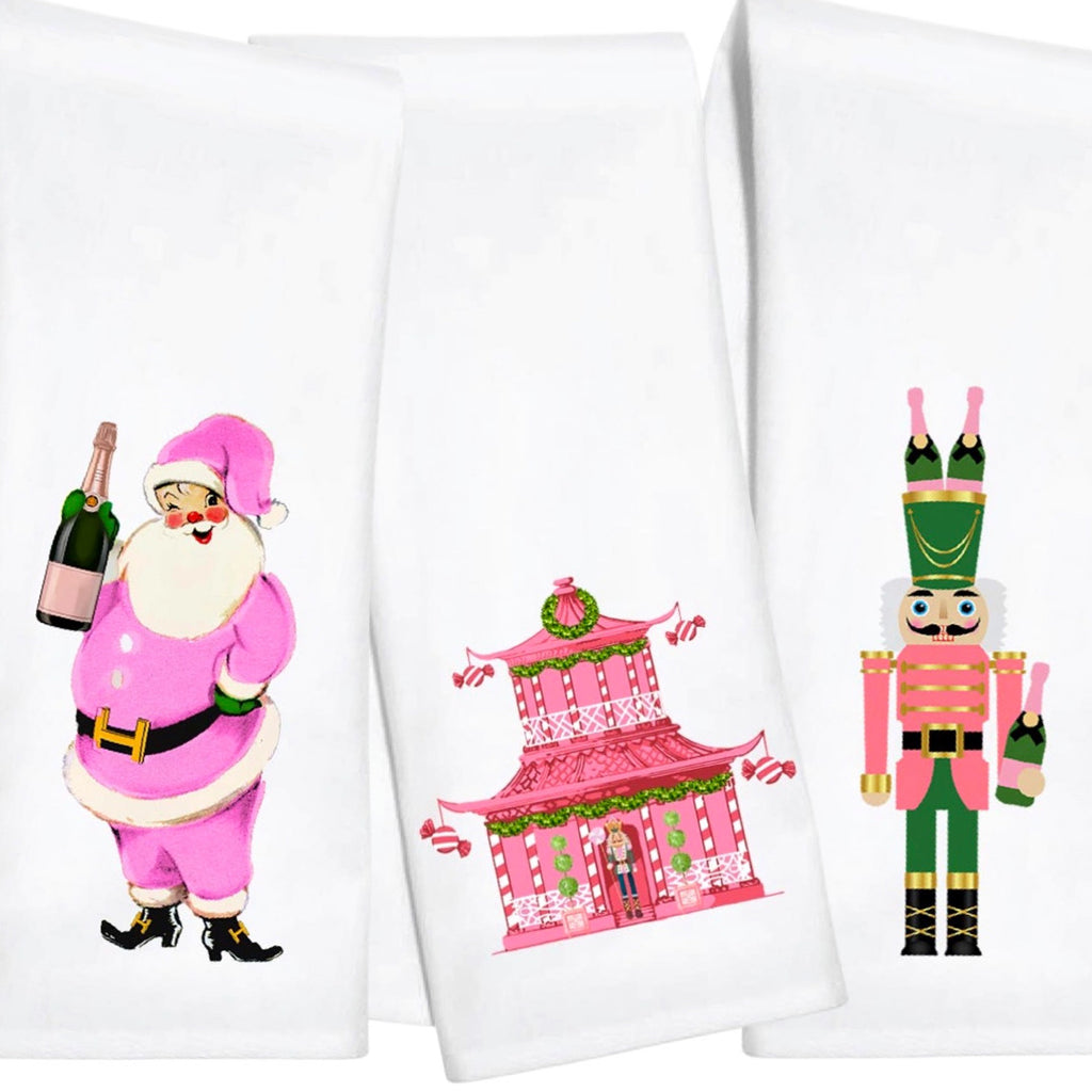 Holiday Personalized Bathroom Hand Towels -Cotton- Embroidered