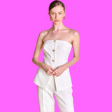 Ivory Gold Button Lindy Pant Set (sold separately)