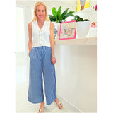 Blue Stripe Melanie Top & Pants (sold separately)