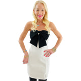 Ivory & Black Bow Front Hepburn Dress