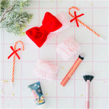 Red Bow Face Wash Headband & Wrist Bands