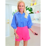 Neon Pink High Waist Alston Shorts