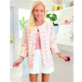 Pink & Ivory Tweed Lona Jacket