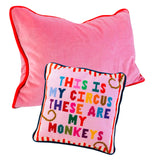 Pink & Cherry Luxe Silk Velvet Lumbar Pillow