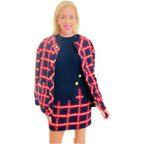 Navy & Red Boucle Tweed Soraya Jacket & Skirt (sold separately)