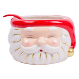 Ceramic Red & Gold Santa Serving Bowl (or Planter) & Coffee Mug