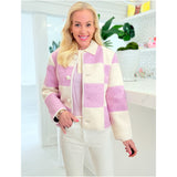 Lilac & Ivory Shearling Duffy Jacket