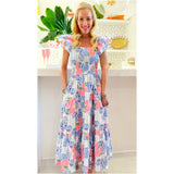 Ginger Jar & Hydrangea Smocked Newport Dress w/Pockets