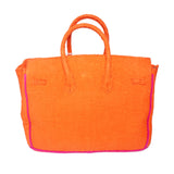 16” Orange + Pink Trim Terry Seychelles Tote w/ Removable Tassel