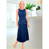 Denim Gold Button Laney Dress