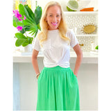 Seafoam Green Linen Montage Skirt w/Pockets