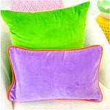 Lilac & Orange Luxe Silk Velvet Lumbar Pillow