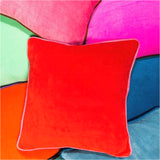 (Set of 2) 7 Colors - Velvet 22” Pillows with Contrasting Color Trim