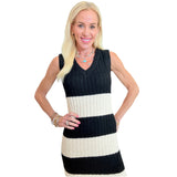 Black & Ivory Wool Blend Dasha Dress