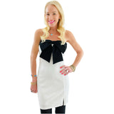 Ivory & Black Bow Front Hepburn Dress