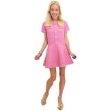 Bubblegum Fit & Flare Metallic Tweed Miranda Dress w/ Pockets