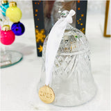 Crystal 2023 Bell Ornament + Crystal Christmas Tree & Round Ornament Box