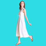 White Bow Front Emeline Dress