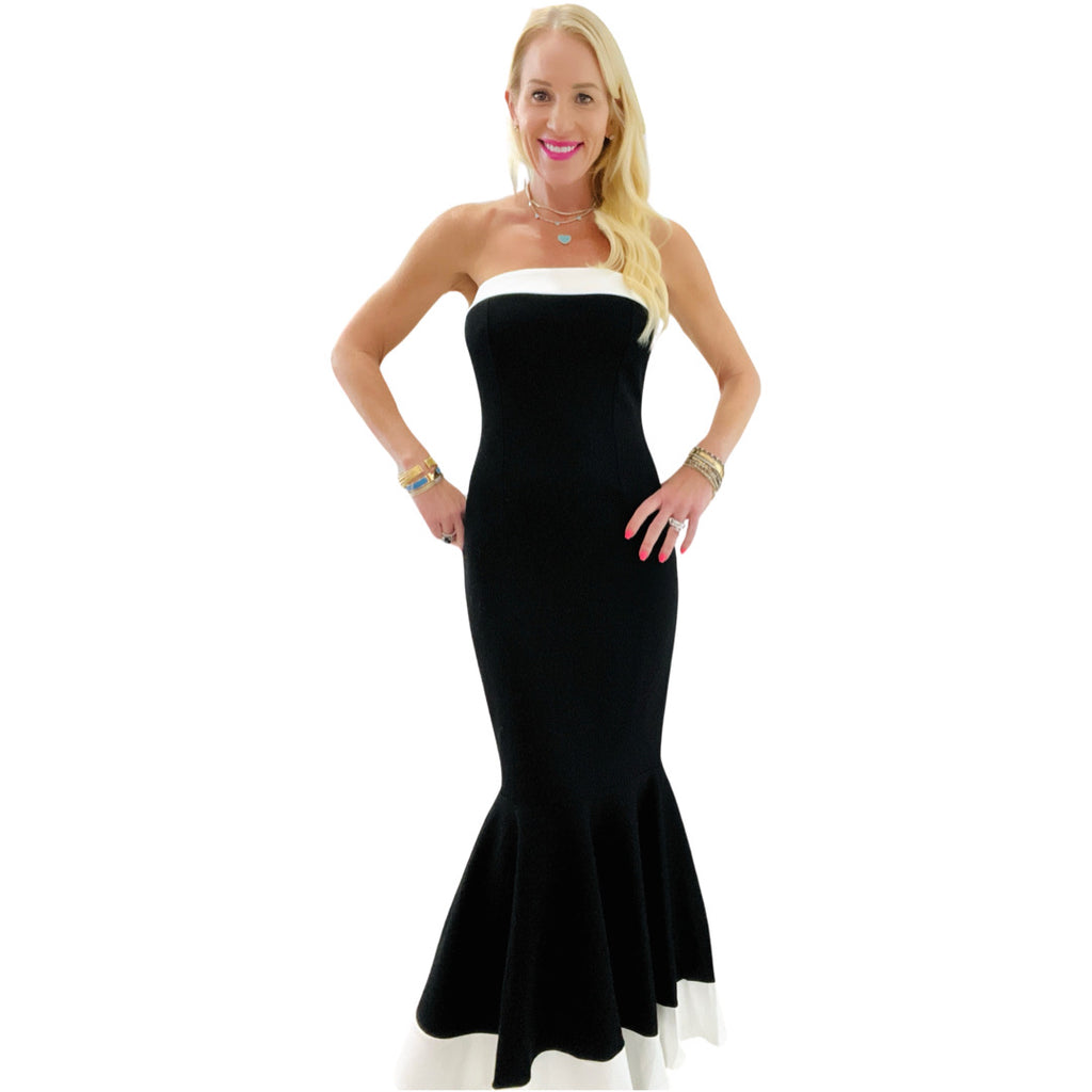 Ivory & Black Mermaid Dress - James Ascher