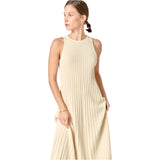 Ivory Pleated Knit Miley Dress